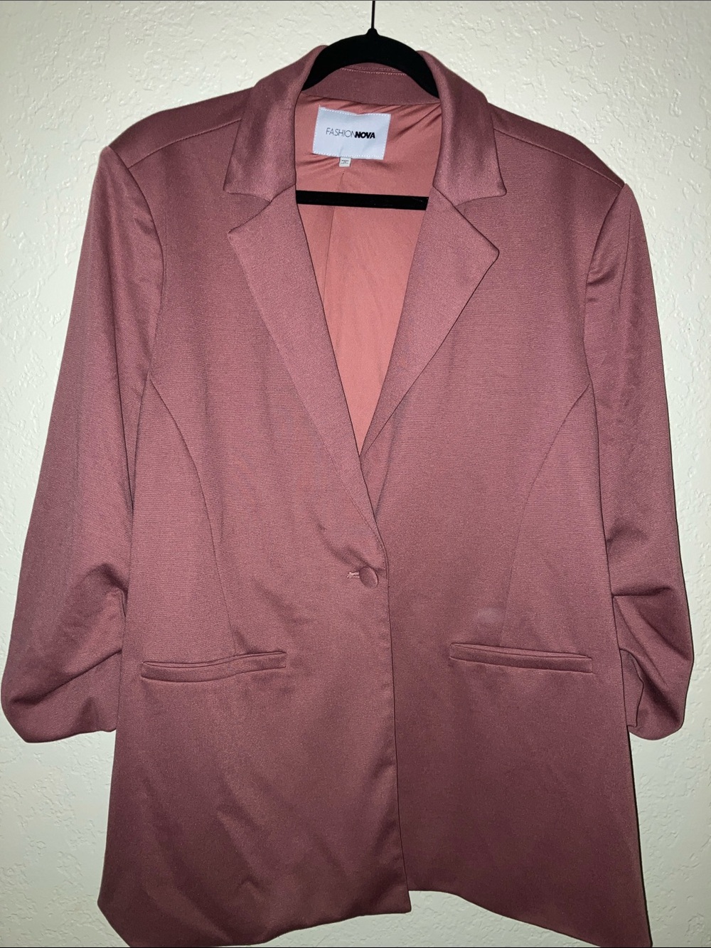 Fashion Nova Rose Mauve Single-Button Blazer